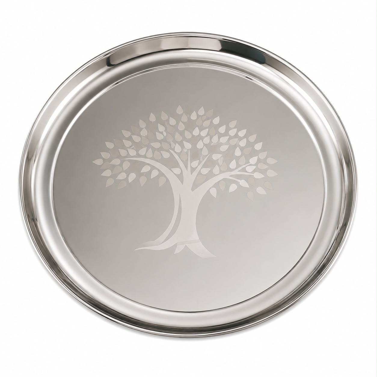 Stainless Steel Mirror Polish Raj Bhog Dinner Plate
